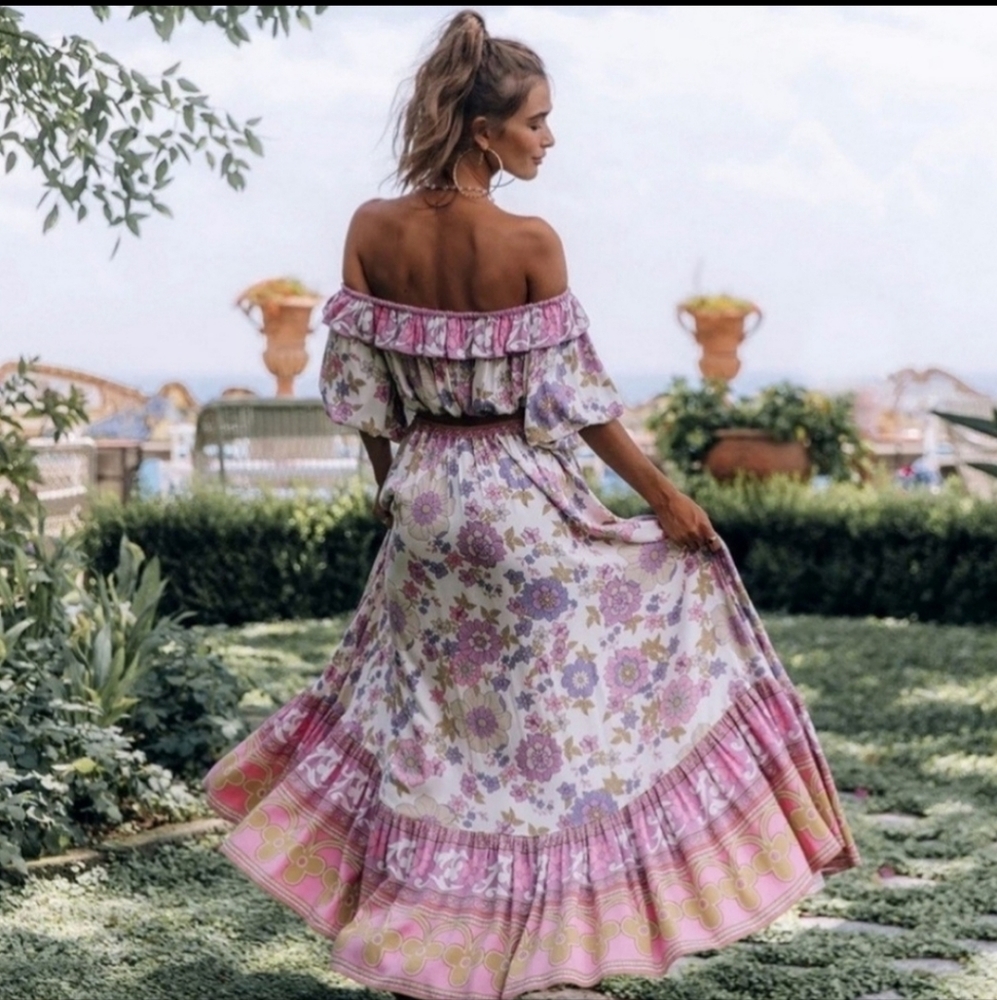 Spell & Gypsy Collective BUTTERCUP MAXI SKIRT & SLEEVELESS CROP TOP BOTTOMS BRA